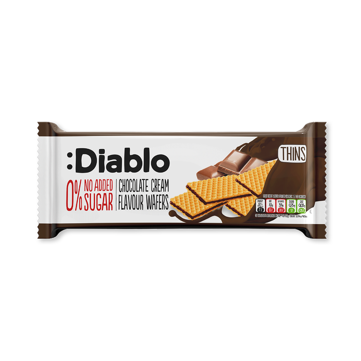 Diablo No Added Sugar Wafer Thins Chocolate Cream Flavour 150g