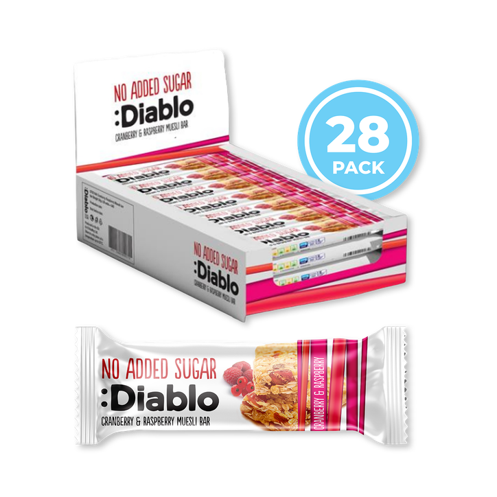 Diablo No Added Sugar Muesli Bar Cranberry and Raspberry 30g Pack of 28