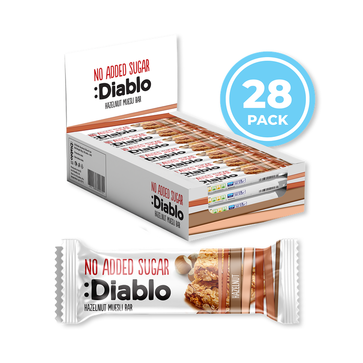 Diablo No Added Sugar Muesli Bar Hazelnut 30g Pack of 28