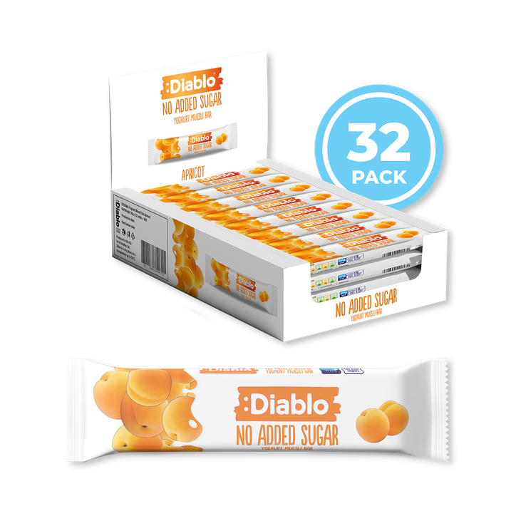 Diablo No Added Sugar Yoghurt Coated Muesli Bar Apricot 30g Pack of 32