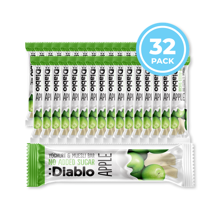 Diablo No Added Sugar Yoghurt Coated Muesli Bar Apple 30g Pack of 32