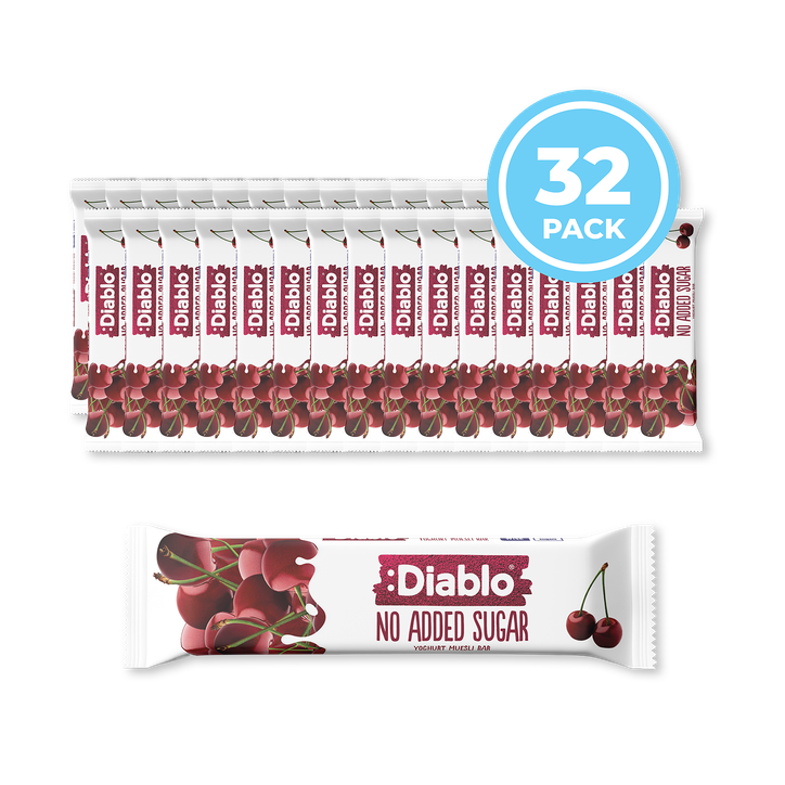 Diablo No Added Sugar Yoghurt Coated Muesli Bar Cherry 30g Pack of 32