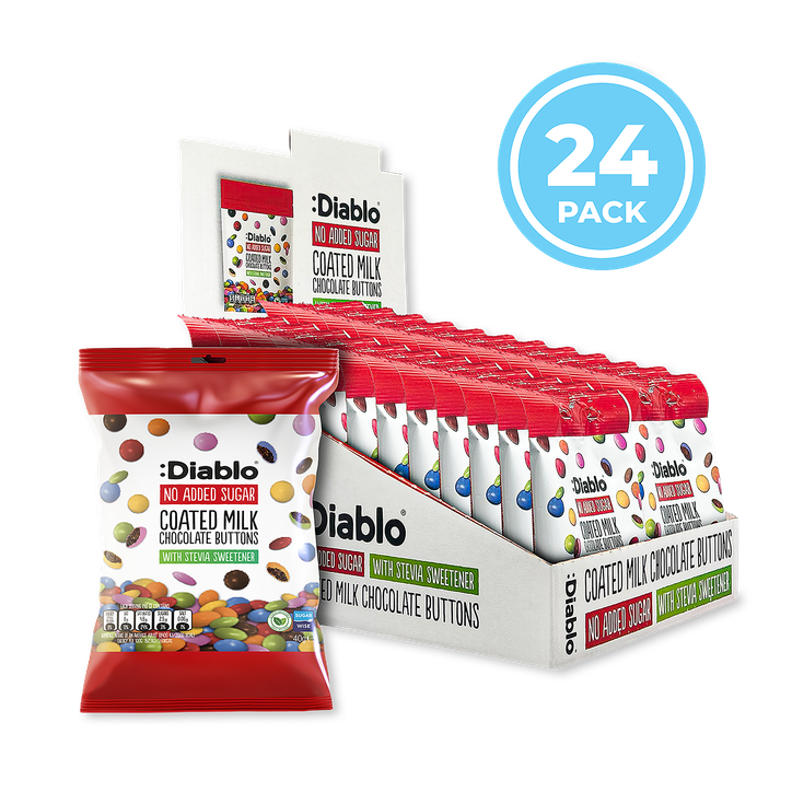 Diablo No Added Sugar Coated Milk Chocolate Buttons 40g Pack of 24