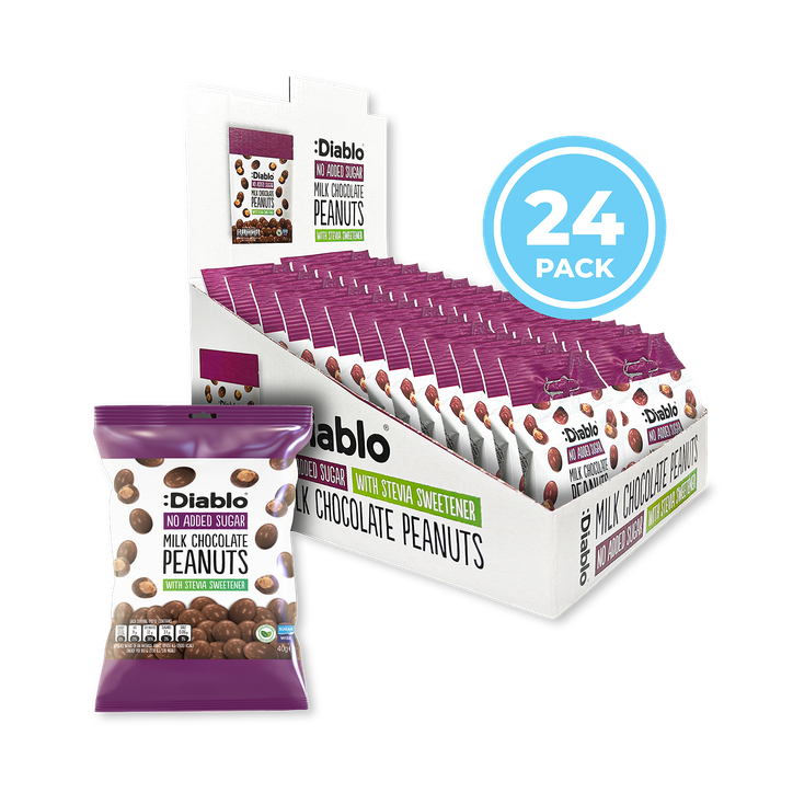 Diablo No Added Sugar Milk Chocolate Peanuts 40g Pack of 24