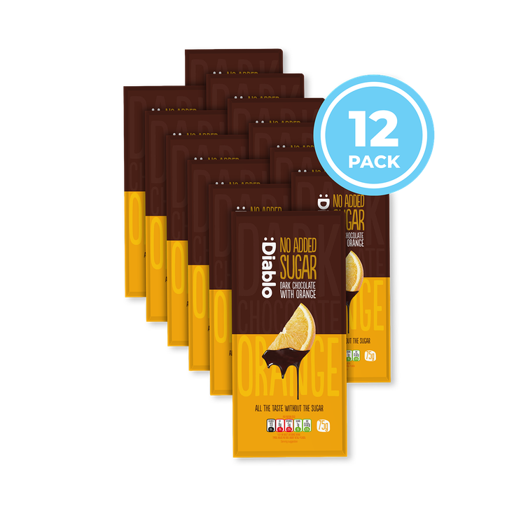 Diablo No Added Sugar Dark Chocolate Bar Orange 75g Pack of 12