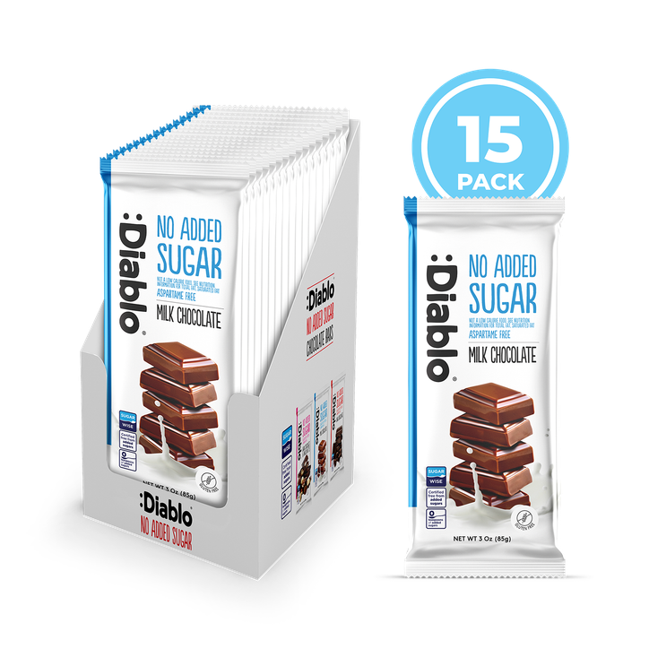 Diablo No Added Sugar Milk Chocolate Bar 85g Pack of 15