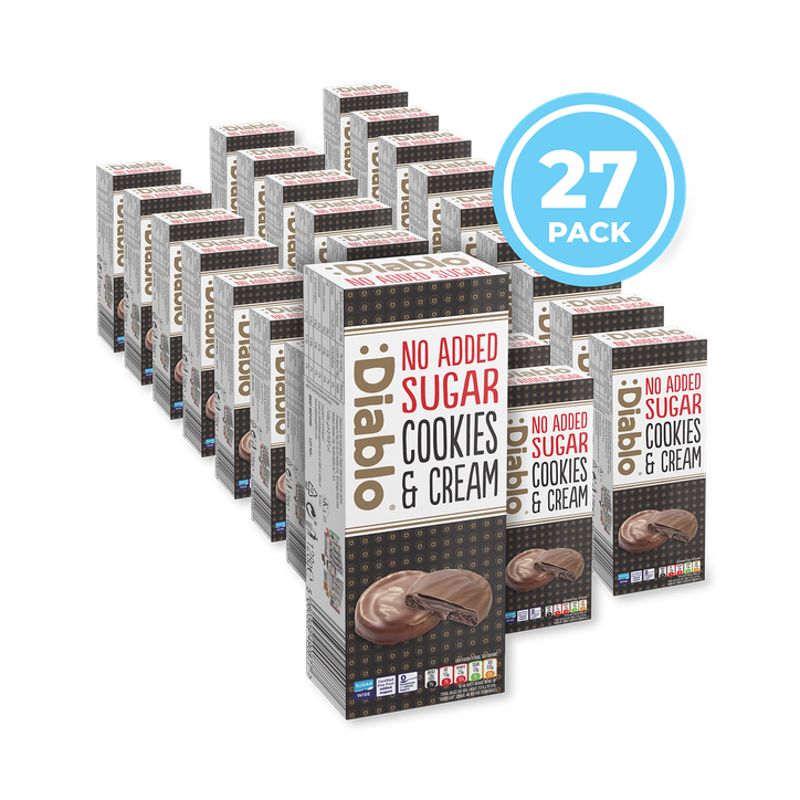 Diablo No Added Sugar Cookies and Cream Dark Chocolate 128g Pack of 27