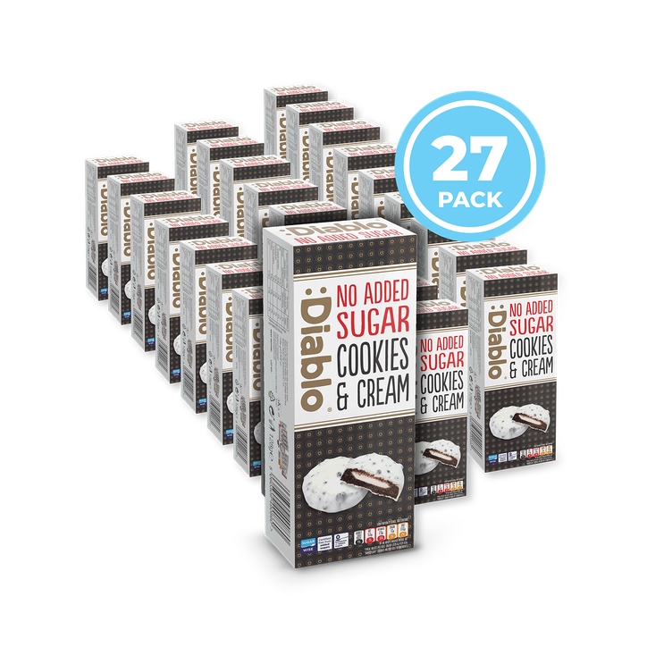 Diablo No Added Sugar Cookies and Cream White Chocolate 128g Pack of 27