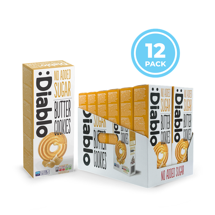 Diablo No Added Sugar Butter Cookies 135g Pack of 12