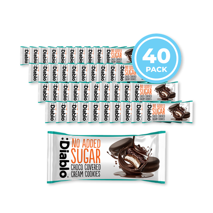 Diablo No Added Sugar Chocolate Covered Cream Cookies 34g Pack of 40