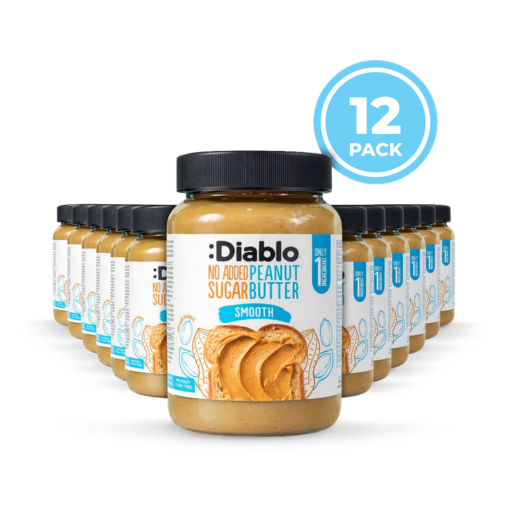 Diablo No Added Sugar Smooth Peanut Butter 350g Pack of 12