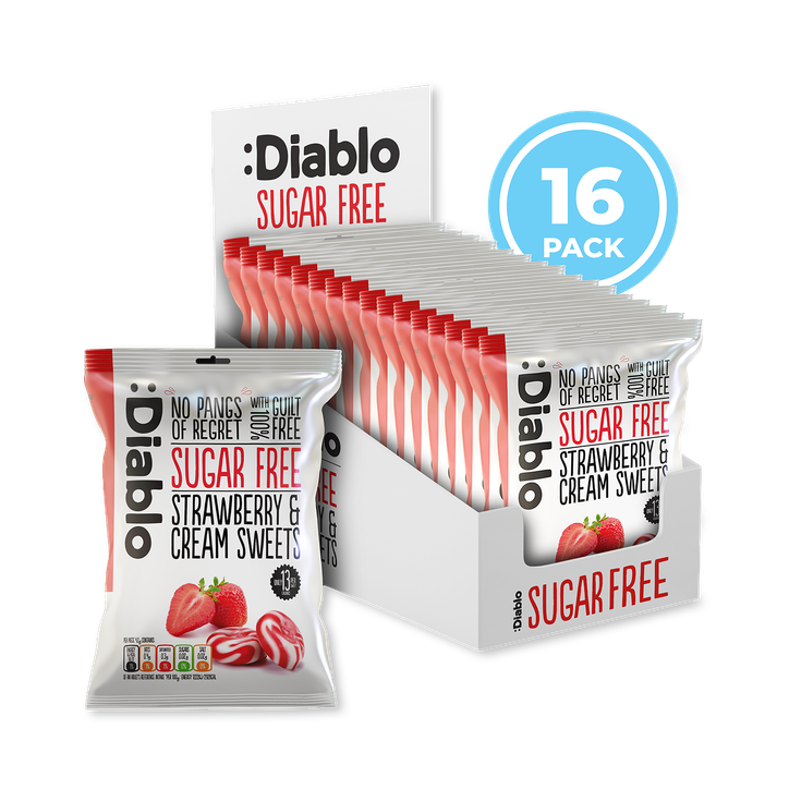 Diablo Sugar Free Strawberry and Cream Sweets 75g Pack of 16