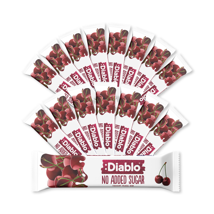 Diablo No Added Sugar Yoghurt Coated Muesli Bar Cherry 30g Pack of 16