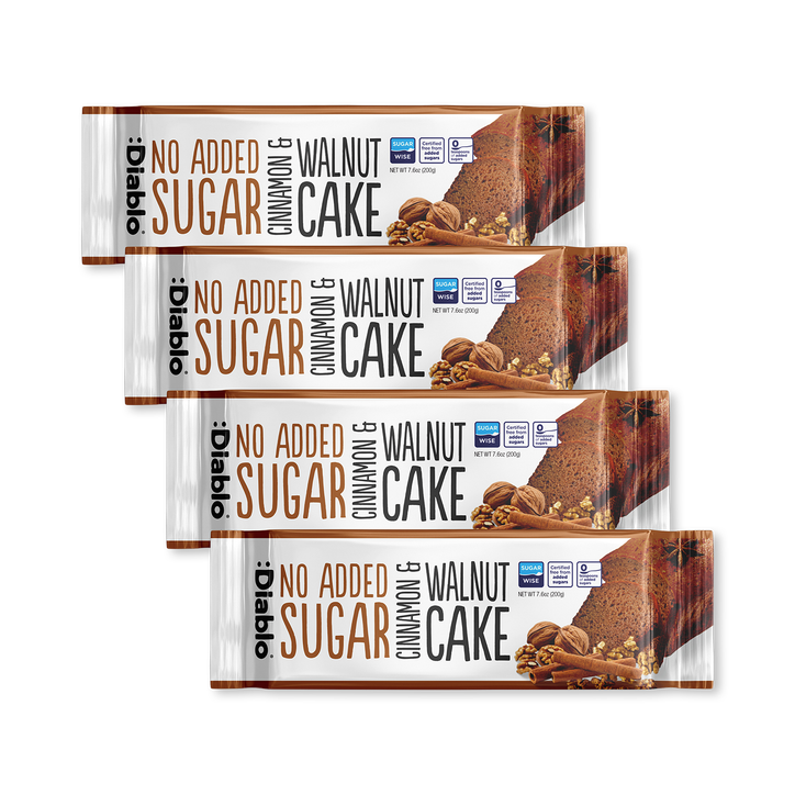 Diablo No Added Sugar Cinnamon and Walnut Cake 200g Pack of 4