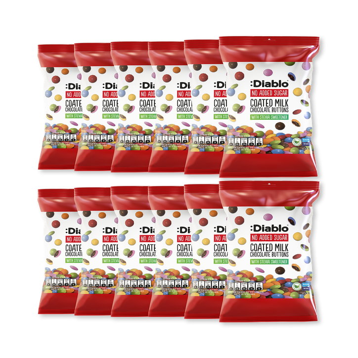 Diablo No Added Sugar Coated Milk Chocolate Buttons 40g Pack of 12