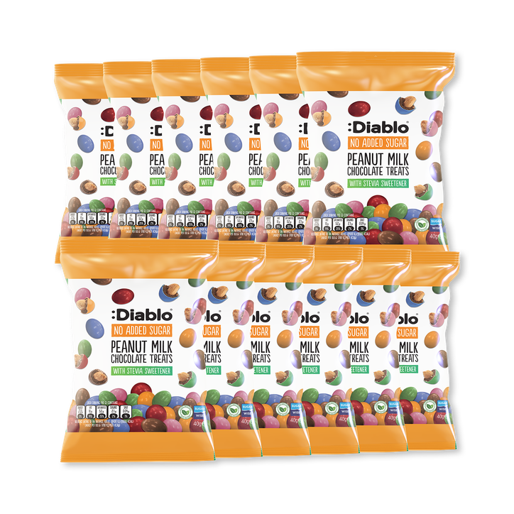 Diablo No Added Sugar Milk Chocolate Coated Peanut Treats 40g Pack of 12