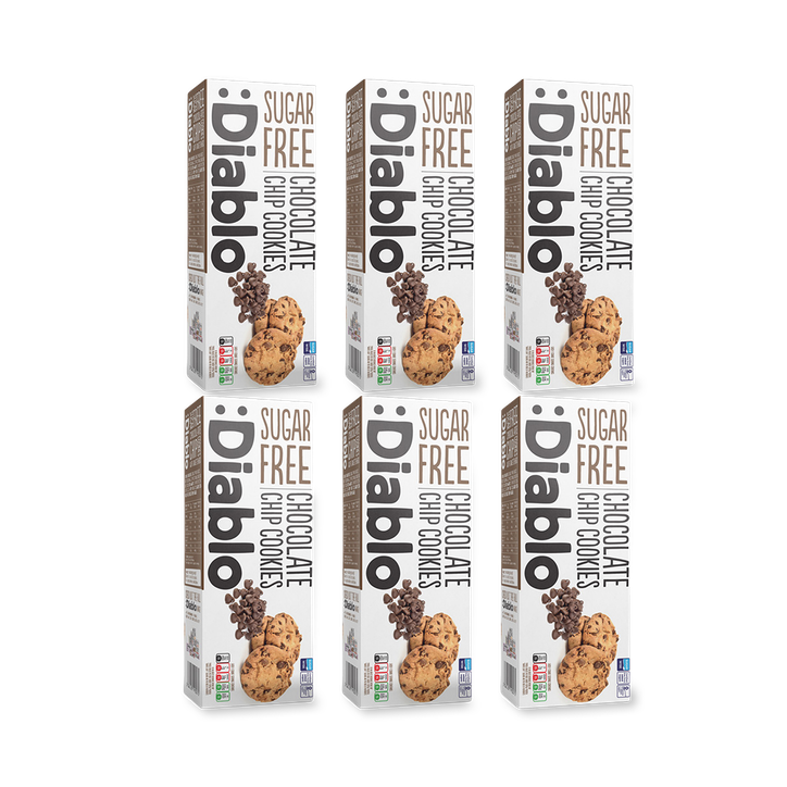 Diablo Sugar Free Chocolate Chip Cookies 130g Pack of 6