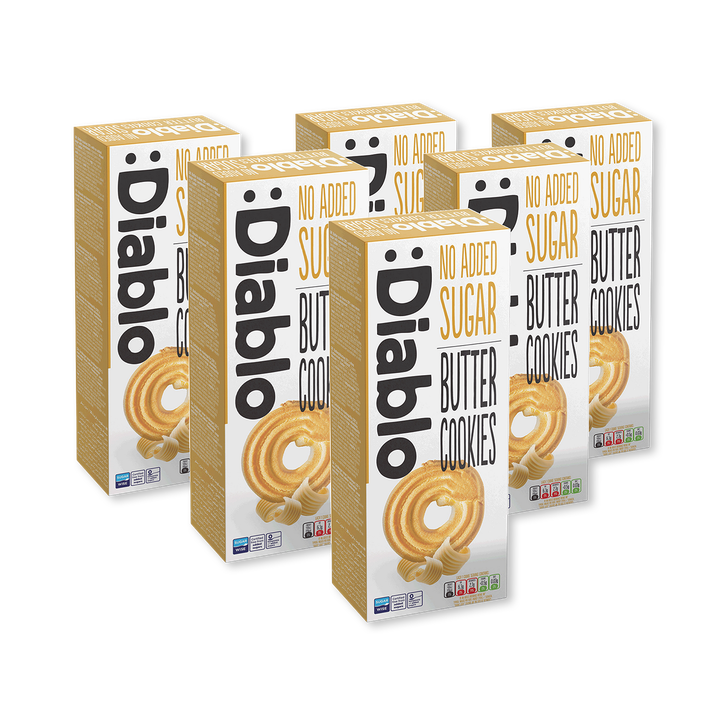 Diablo No Added Sugar Butter Cookies 135g Pack of 6
