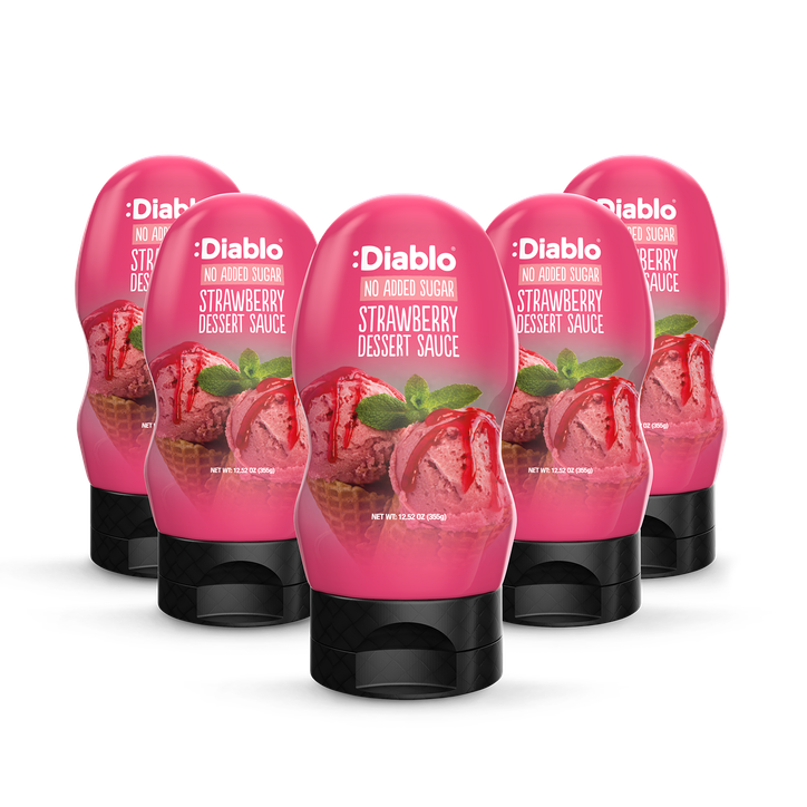 Diablo No Added Sugar Strawberry Dessert Sauce 355g Pack of 5