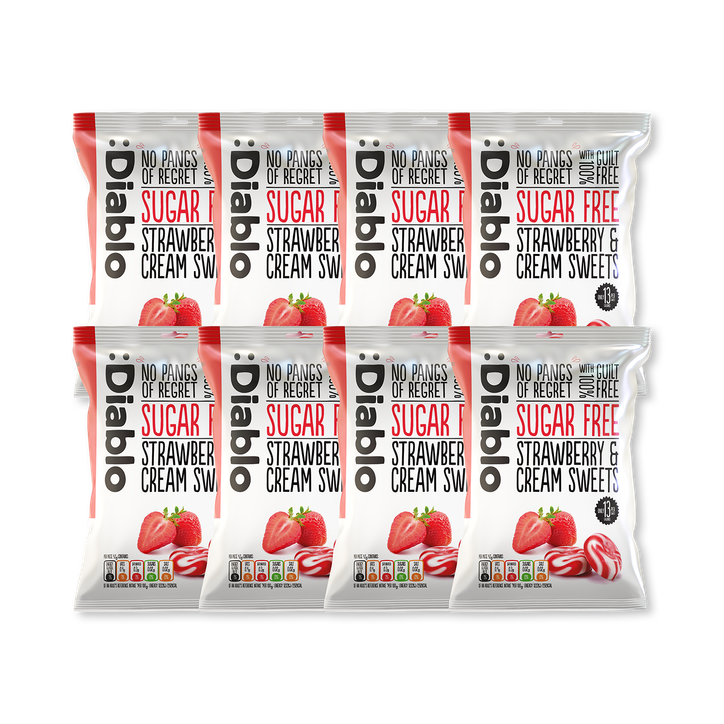 Diablo Sugar Free Strawberry and Cream Sweets 75g Pack of 8