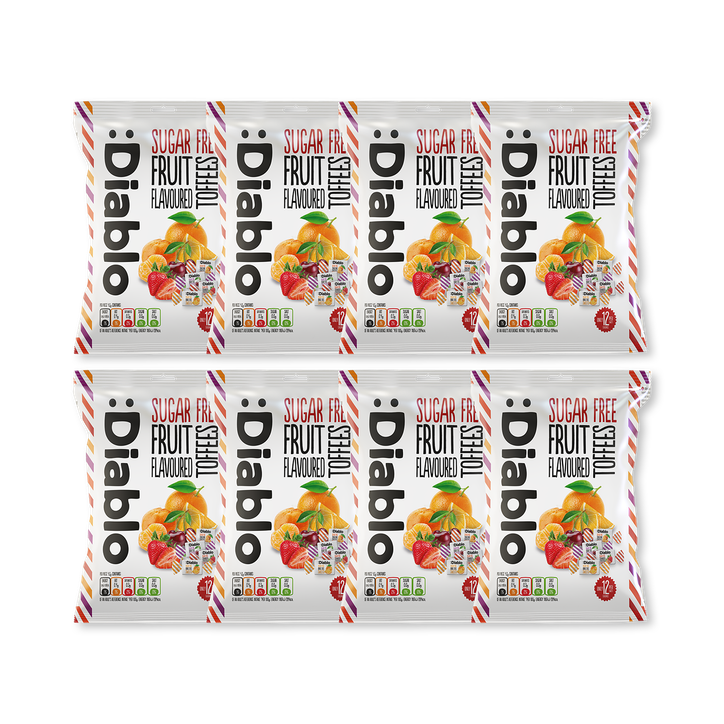 Diablo Sugar Free Fruit Flavoured Toffees 75g Pack of 8