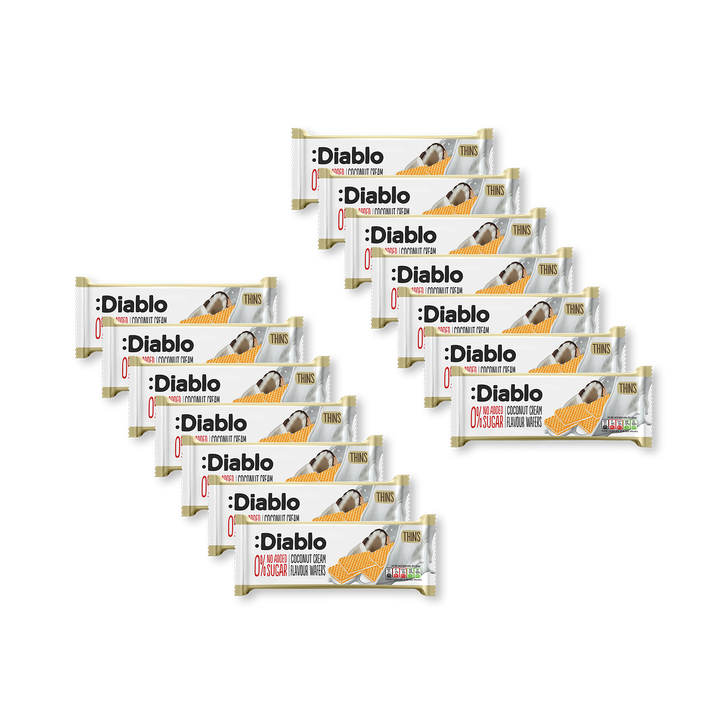 Diablo No Added Sugar Wafer Thins Coconut Cream Flavour 150g Pack of 14