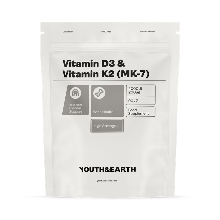 Youth and Earth Vitamin D3 4000IU + K2 200mcg