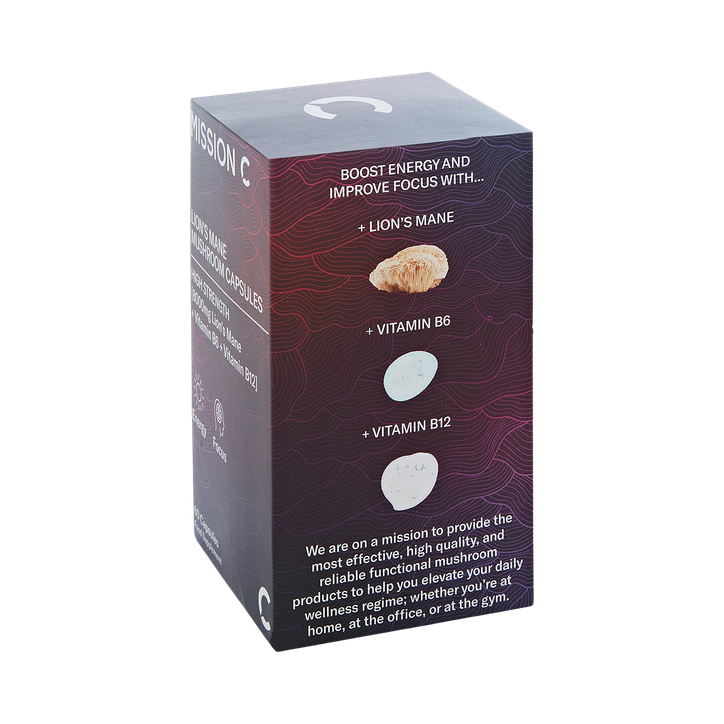 Mission C Lion’s Mane Capsules 8000mg with Vitamin B6 & B12 60 Vegan Capsules image 6