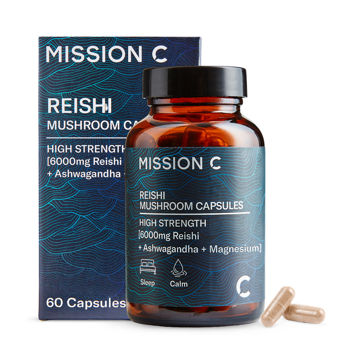 Mission C Reishi Capsules 6000mg with Ashwagandha + Magnesium 60 Vegan Capsules