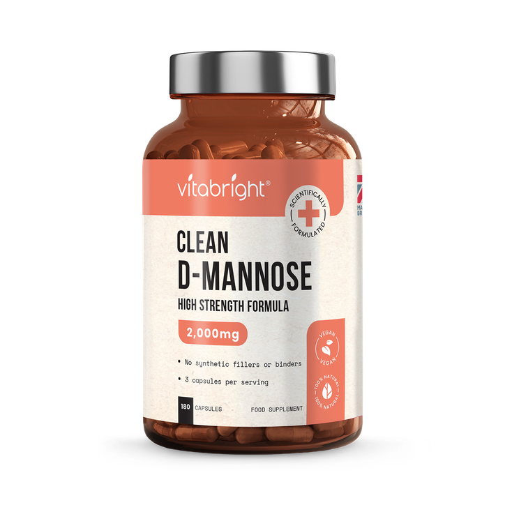 VitaBright Pure D-Mannose - 2000mg per Serving - 180 Capsules