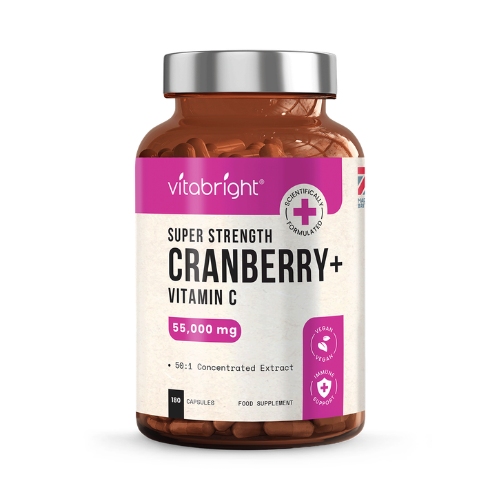 VitaBright Super Strength Cranberry with Vitamin C - 55,000mg per Serving - 180 Capsules