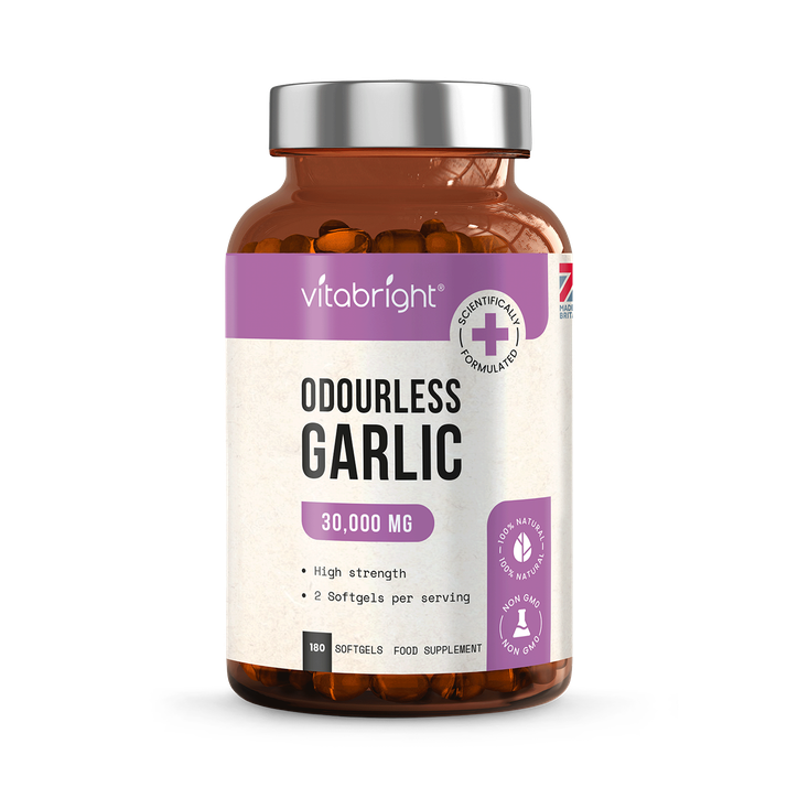 VitaBright Odourless Garlic Softgels - 30,000mg per Serving - 180 Softgels