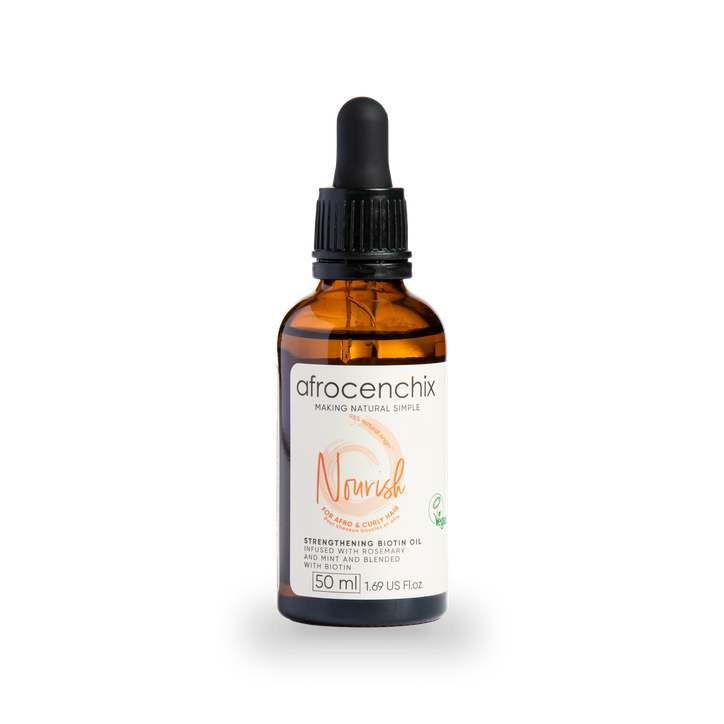 Afrocenchix Nourish, Strengthening Biotin Oil with Rosemary, Mint & Coconut Oil 50ml
