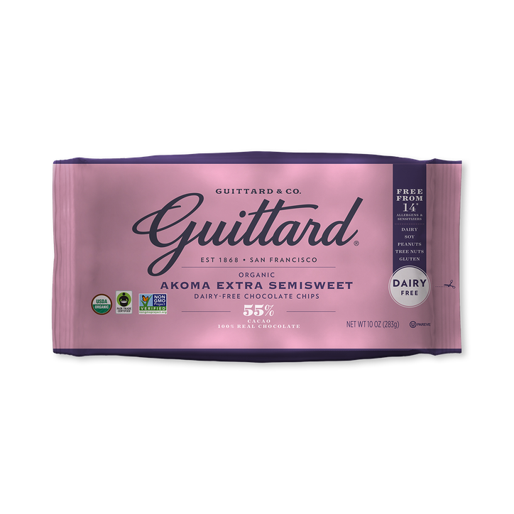 Guittard Chocolate 55% Semisweet Organic 'Akoma' Chocolate Baking Chips - Allergen Free 1 x283g