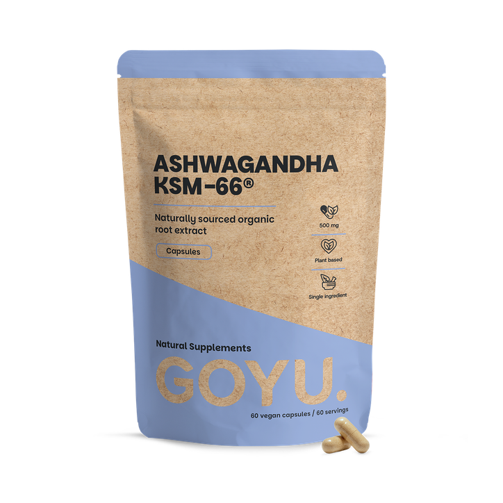 GOYU Ashwagandha KSM-66 Capsules 500mg Organic - 60 Capsules