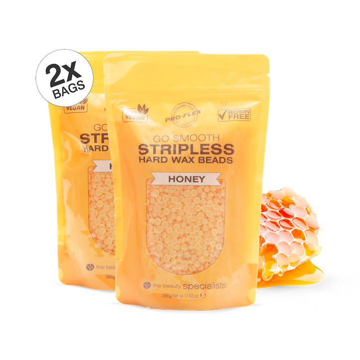 Rio Go Smooth Stripless Hard Wax Beads 500g x 2 pack (Honey)