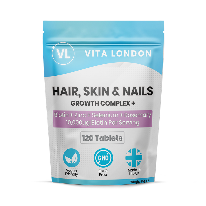 Vita London  Hair, Skin & Nails Growth Complex  10,000µg Of Biotin  120 Tablets