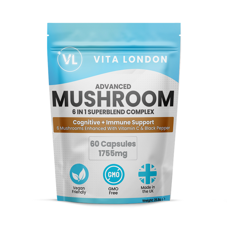 Mushroom 6 In 1 Complex Capsules Lions Mane  1755mg  60 Capsules