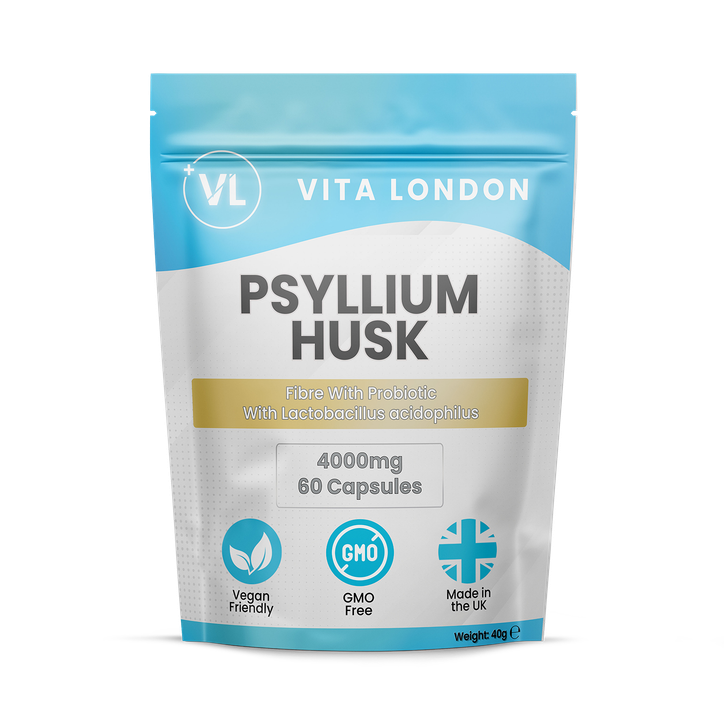 Psyllium Husk Capsules Fibre + Probiotic Acidophilus 4000mg  60 Capsules