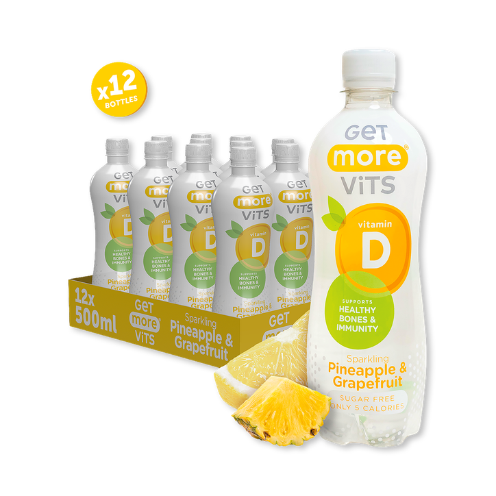 Get More Vitamin D Sparkling Pineapple & Grapefruit 12x500ml