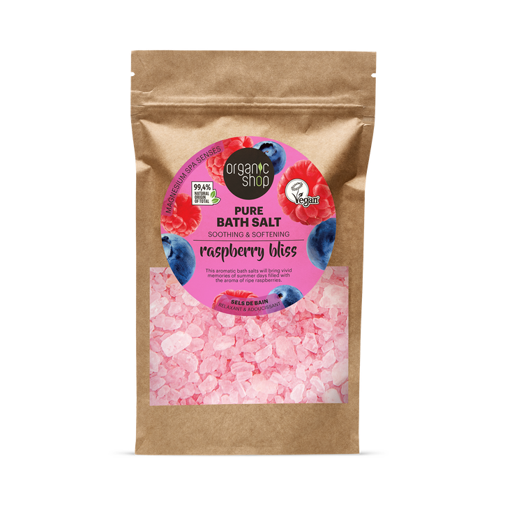 Organic Shop Raspberry Bliss Soothing & Softening Pure Bath Salt 500g