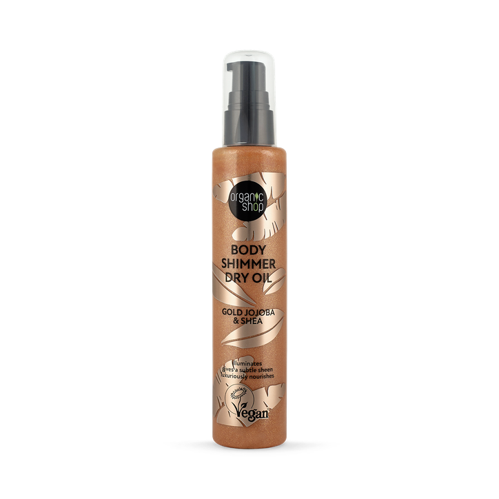 Organic Shop Body Shimmer Dry Oil Gold Jojoba & Shea 100ml
