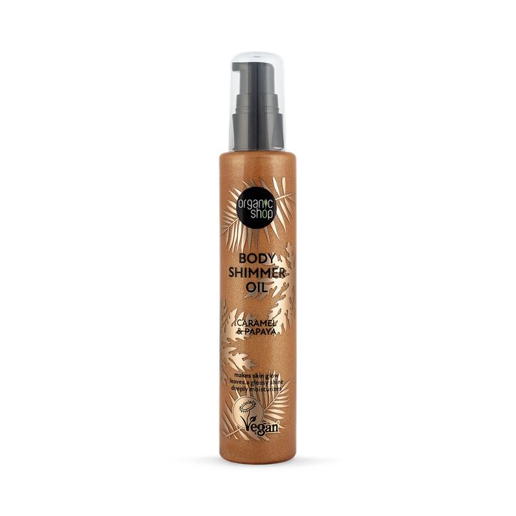 Organic Shop Body Shimmer Oil Caramel & Papaya 100ml
