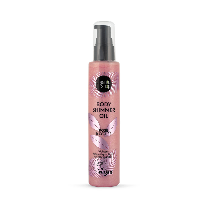 Organic Shop Body Shimmer Oil Rose & Lychee 100ml