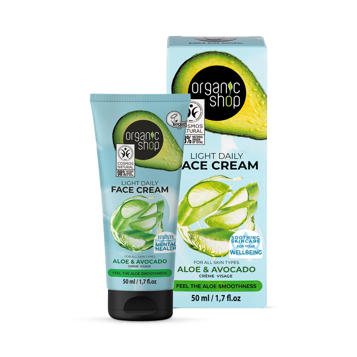 Organic Shop Light Daily Face Cream for all skin types Aloe & Avocado 50ml
