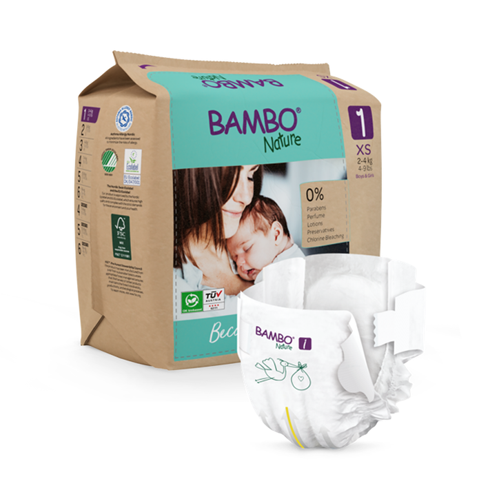 Bambo Nature Nappies Size 1 2-4kg 22 Pack