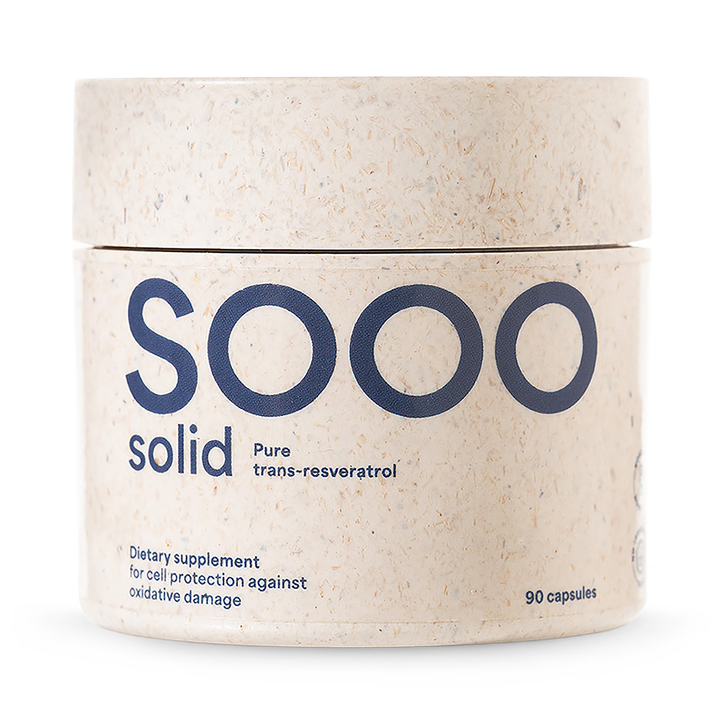 SOOO solid: 99.83% purity Trans-Resveratrol 90 Capsules