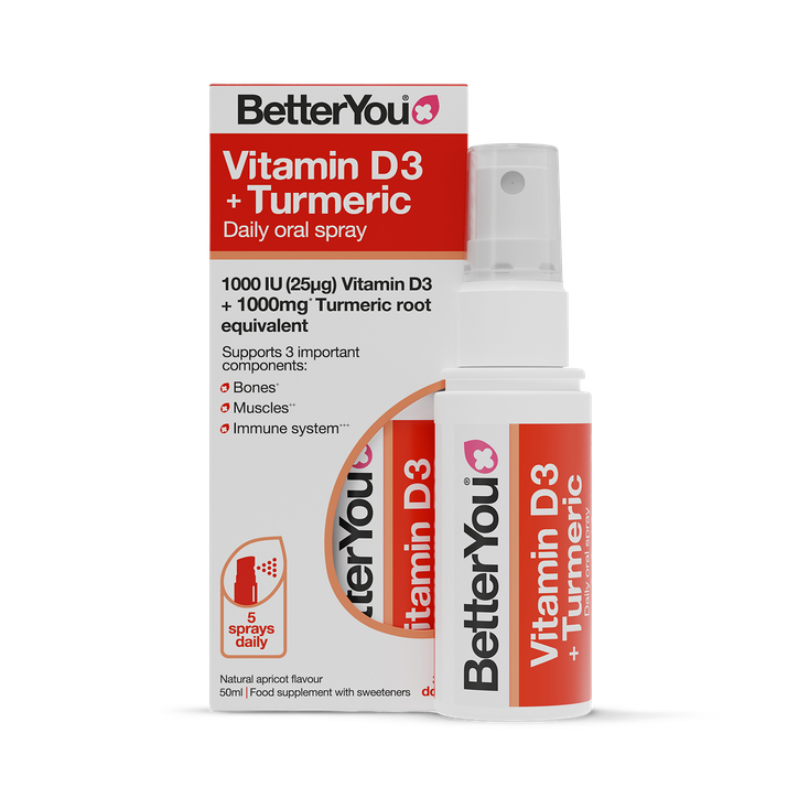 BetterYou Vitamin D+Turmeric Oral Spray Fruit 1000 mg 50 ml
