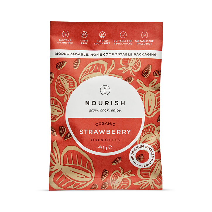 Nourish Grow Cook Organic Strawberry Coconut Bites 40g x 10