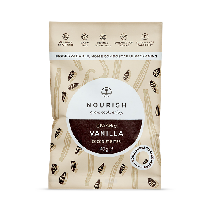 Nourish Grow Cook Organic Vanilla Coconut Bites 40g